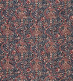Indian Fabric by Morris & Co Indigo/Red Indian Fabric by Morris & Co Indigo/Red