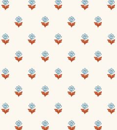 Indian Tulips Wallpaper by Ottoline Blue and Brown Indian Tulips Wallpaper by Ottoline Blue and Brown