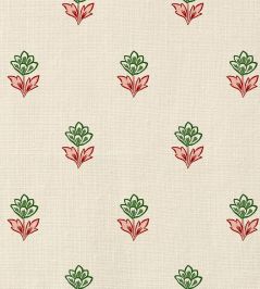Indian Tulips Fabric by Ottoline Pink and Green Indian Tulips Fabric by Ottoline Pink and Green