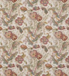 Indienne Flower Fabric by GP & J Baker Emerald / Red Indienne Flower Fabric by GP & J Baker Emerald / Red