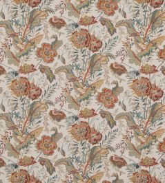 Indienne Flower Fabric by GP & J Baker Red / Teal Indienne Flower Fabric by GP & J Baker Red / Teal