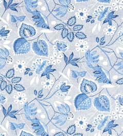 Indienne Hazel Fabric by Anna French Blue Indienne Hazel Fabric by Anna French Blue