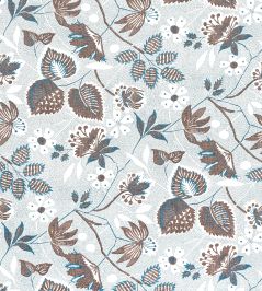 Indienne Hazel Fabric by Anna French Brown and Slate Indienne Hazel Fabric by Anna French Brown and Slate