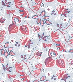 Indienne Hazel Fabric by Anna French Red and Blue Indienne Hazel Fabric by Anna French Red and Blue