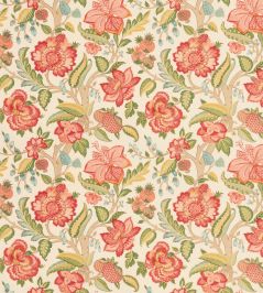 Indienne Tree Fabric by George & Minnie Raspberry/Emerald Indienne Tree Fabric by George & Minnie Raspberry/Emerald