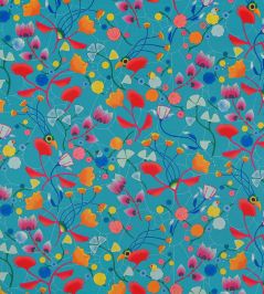 Indienne Vitaminee Fabric by Casal Turquoise Indienne Vitaminee Fabric by Casal Turquoise