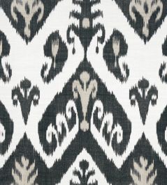 Indies Ikat Fabric by Thibaut Black Indies Ikat Fabric by Thibaut Black
