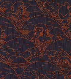 Indigo Macaque Wallpaper by Moooi Copper Indigo Macaque Wallpaper by Moooi Copper