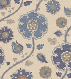 Indira Wallpaper by Eijffinger Sand/Blue Indira Wallpaper by Eijffinger Sand/Blue