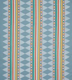 Inka Stripe Fabric by Jane Churchill Blue Inka Stripe Fabric by Jane Churchill Blue
