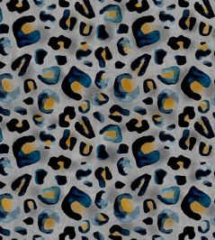 Inky Leopard Velvet Fabric by Avalana Indigo Inky Leopard Velvet Fabric by Avalana Indigo