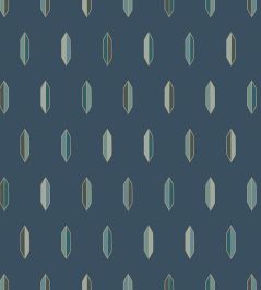 Inlay Wallpaper by Cole & Son Turquoise & Gilver on Navy Inlay Wallpaper by Cole & Son Turquoise & Gilver on Navy