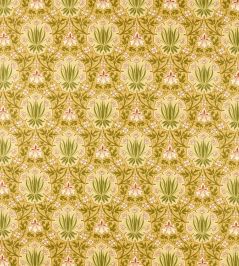 Iris & Rose Fabric by Morris & Co Gold Iris & Rose Fabric by Morris & Co Gold