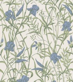 Iris Wallpaper by Cole & Son Iris Blue on Stone Iris Wallpaper by Cole & Son Iris Blue on Stone