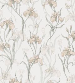 Iris Wallpaper by Sandberg Powder Pink Iris Wallpaper by Sandberg Powder Pink