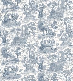 Islet Hoping Toile Wallpaper by Josephine Munsey Blue Islet Hoping Toile Wallpaper by Josephine Munsey Blue