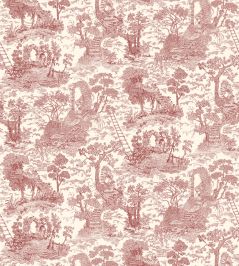 Islet Hoping Toile Wallpaper by Josephine Munsey Red Islet Hoping Toile Wallpaper by Josephine Munsey Red