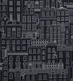 Berkeley Square Fabric by James Hare Navy Berkeley Square Fabric by James Hare Navy