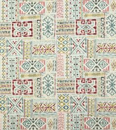 Azara Fabric by Jane Churchill Red/Aqua Azara Fabric by Jane Churchill Red/Aqua