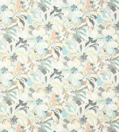 Hot House Fabric by Jane Churchill Grey/Aqua Hot House Fabric by Jane Churchill Grey/Aqua