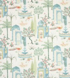 Persian Grove Fabric by Jane Churchill Teal/Aqua Persian Grove Fabric by Jane Churchill Teal/Aqua