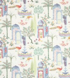 Persian Grove Fabric by Jane Churchill Red/Blue Persian Grove Fabric by Jane Churchill Red/Blue
