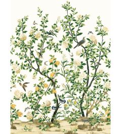 Jardin Bloom Mural by Thibaut White Jardin Bloom Mural by Thibaut White