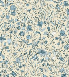Jardin De Giverny Wallpaper by Caselio Bleu Porcelaine Jardin De Giverny Wallpaper by Caselio Bleu Porcelaine