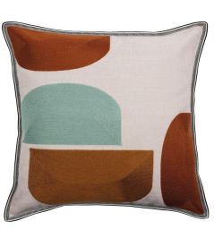 Jojoba Cushion 45 x 45cm by Maison Casamance Celadon Ocre Jojoba Cushion 45 x 45cm by Maison Casamance Celadon Ocre