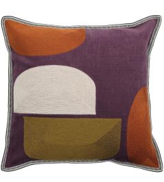Jojoba Cushion 45 x 45cm by Maison Casamance Violet Olive Jojoba Cushion 45 x 45cm by Maison Casamance Violet Olive