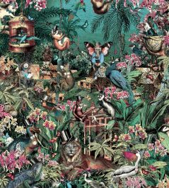 Jungle Life Wallpaper by Brand McKenzie Cerise & Turquoise Jungle Life Wallpaper by Brand McKenzie Cerise & Turquoise