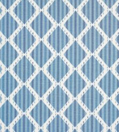 Kai Striped Ikat Fabric by Schumacher Blue Kai Striped Ikat Fabric by Schumacher Blue