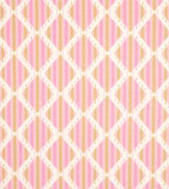 Kai Striped Ikat Fabric by Schumacher Pink Kai Striped Ikat Fabric by Schumacher Pink