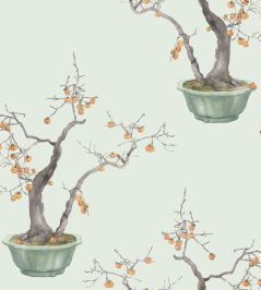 Kaki Persimmon Wallpaper by Cole & Son Jade Green & Mangold Kaki Persimmon Wallpaper by Cole & Son Jade Green & Mangold