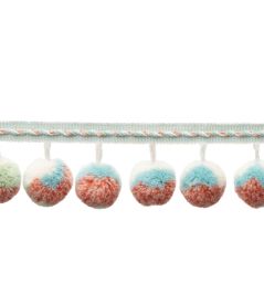 Kaleidoscope Pom Pom Fringe Trimming by Samuel & Sons Lupine Kaleidoscope Pom Pom Fringe Trimming by Samuel & Sons Lupine
