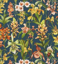 Kalina Wallpaper by Harlequin Midnight / Baked Terracotta / Nectar Kalina Wallpaper by Harlequin Midnight / Baked Terracotta / Nectar