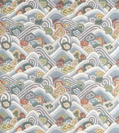 Kanagawa Fabric by Harlequin Terracotta/Azul Kanagawa Fabric by Harlequin Terracotta/Azul