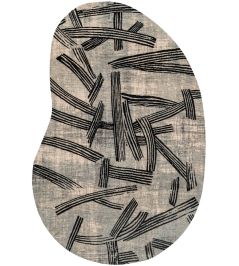 Kanji Peanut Rug by Louis De Poortere Dark Street Kanji Peanut Rug by Louis De Poortere Dark Street