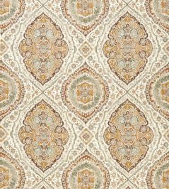 Karabali Fabric by Nina Campbell Ochre/Eucalyptus Karabali Fabric by Nina Campbell Ochre/Eucalyptus