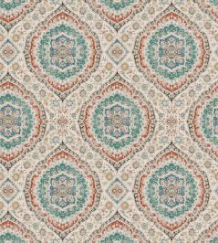 Karabali Wallpaper by Nina Campbell Teal/Russet Karabali Wallpaper by Nina Campbell Teal/Russet