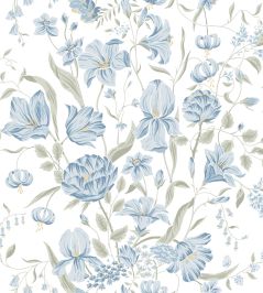 Karins Bukett Wallpaper by Sandberg Sky Blue Karins Bukett Wallpaper by Sandberg Sky Blue