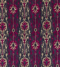 Kashgar Velvet Fabric by Zoffany Charcoal/Cerise Kashgar Velvet Fabric by Zoffany Charcoal/Cerise