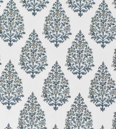 Kashmir Fabric by Titley and Marr Aqua & Beige Kashmir Fabric by Titley and Marr Aqua & Beige