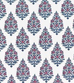 Kashmir Fabric by Titley and Marr Indigo & Red Kashmir Fabric by Titley and Marr Indigo & Red