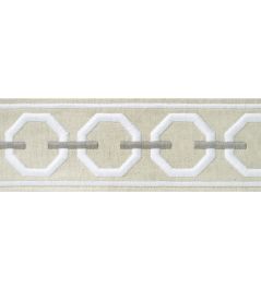 Katonah Tape Trimming by Thibaut Linen and Nickel Katonah Tape Trimming by Thibaut Linen and Nickel