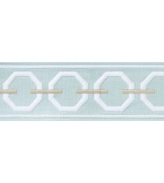 Katonah Tape Trimming by Thibaut Mist and Linen Katonah Tape Trimming by Thibaut Mist and Linen