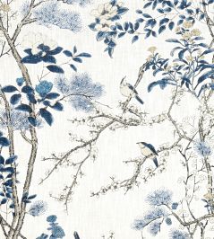 Katsura Fabric by Thibaut Blue and White Katsura Fabric by Thibaut Blue and White