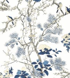 Katsura Wallpaper by Thibaut Blue and White Katsura Wallpaper by Thibaut Blue and White