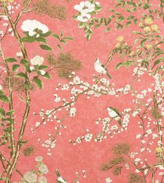 Katsura Fabric by Thibaut Coral Katsura Fabric by Thibaut Coral
