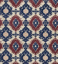 Kilim Fabric by Barneby Gates Red/Navy Kilim Fabric by Barneby Gates Red/Navy